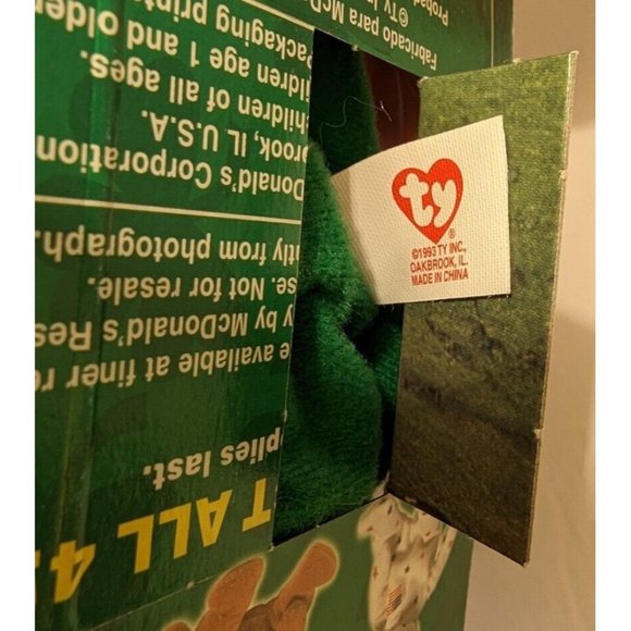 Erin The Bear -McDonald's Ty Beanie Baby With Rare Errors 1993/OAKBROOK‎ - Picture 8 of 8